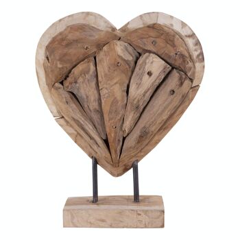 Almada Heart - Décoration coeur en teck 1