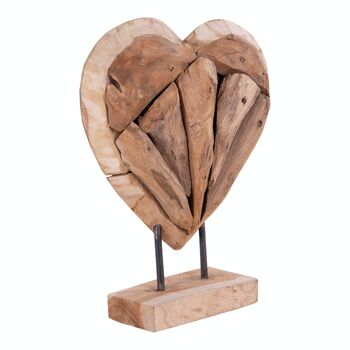 Almada Heart - Décoration coeur en teck 2