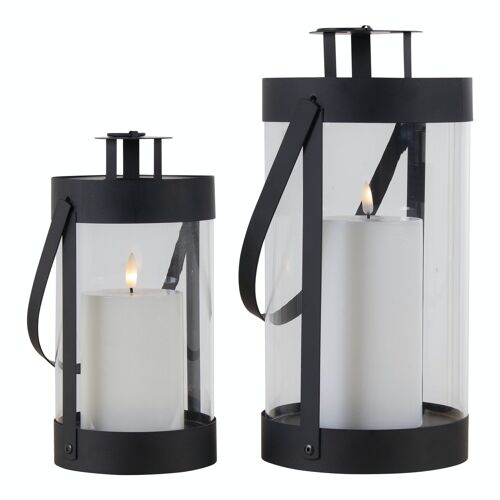 Bondi Lantern - Round lanterns in black with handle