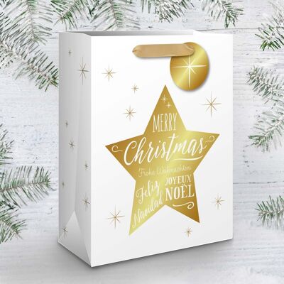 Large Star gift bag with Merry Christmas message