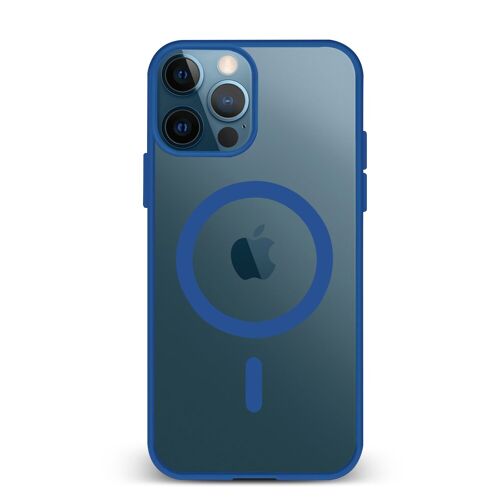 DAM Carcasa híbrida antigolpes Magsafe para iPhone 15 Pro. Bordes de silicona y PVC posterior. 7,34x1,11x14,94 Cm. Color: Azul Oscuro
