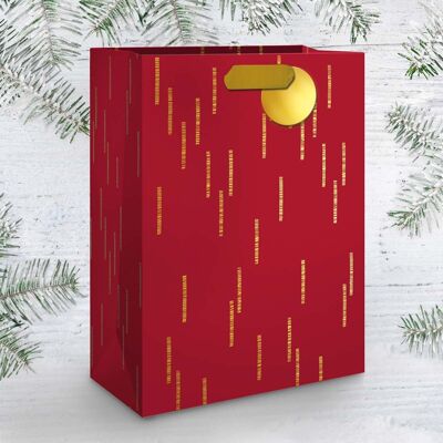 Piccolo sacchetto regalo rosso con linee dorate