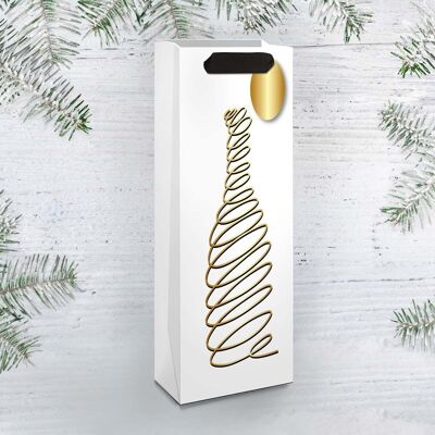 White lasso gold bottle gift bag