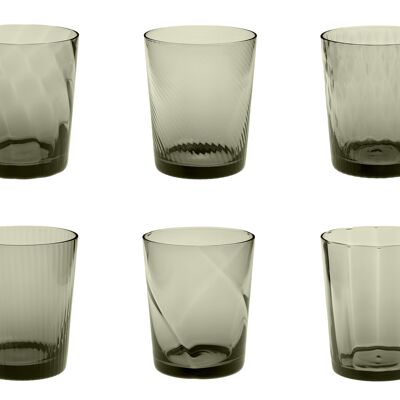 VASOS TRIBECA 350 ML GRIS SET A6