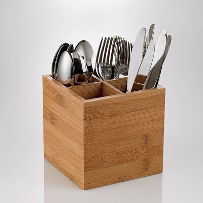 CUTLERY HOLDER 15 X 15 X 15 CM BAMBOO