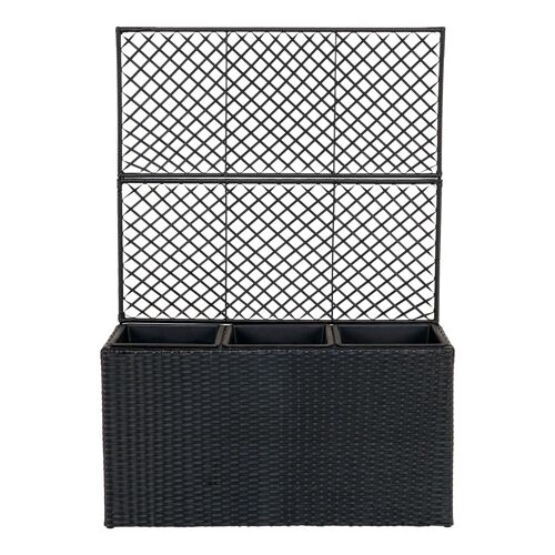 Lugo Planter - Planter in black with trellis