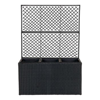 Lugo Planter - Jardinière en noir avec treillis 1