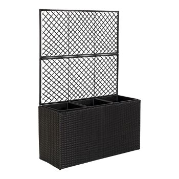 Lugo Planter - Jardinière en noir avec treillis 2