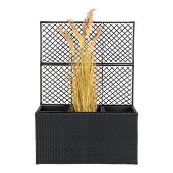 Lugo Planter - Jardinière en noir avec treillis 3