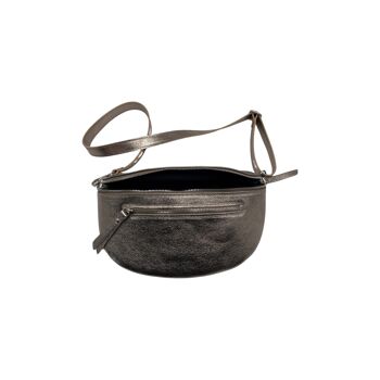 SAC BANANE 2 FERMETURES  CUIR GRAINE 30CM BRONZE 4