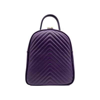 VALERIE PURPLE GRAINED LEATHER BACKPACK