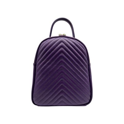 SAC A DOS CUIR GRAINE VALERIE  VIOLET