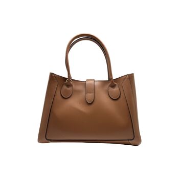 SAC PORTE EPAULE CUIR  SAFIANO CINZIA CAMEL 3