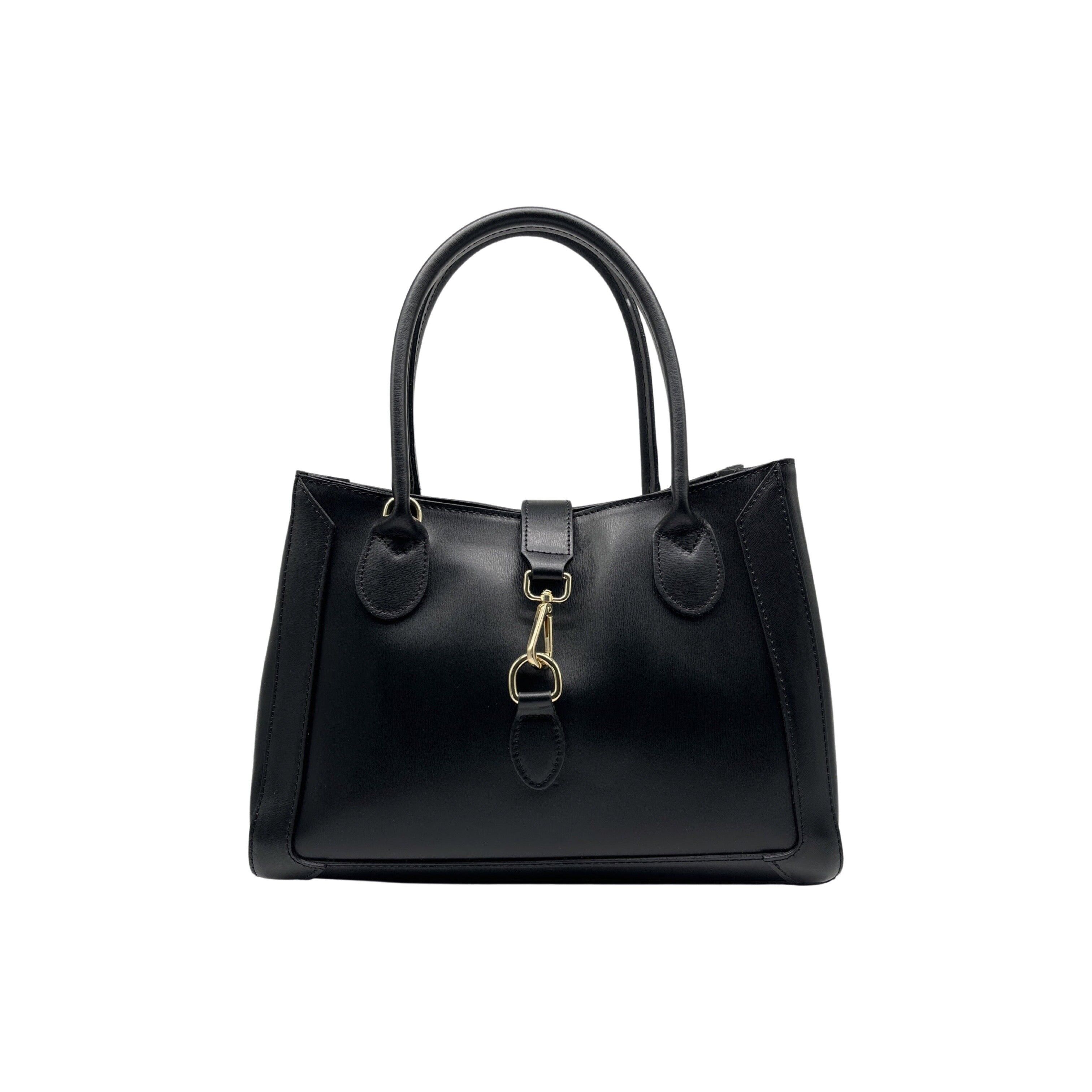 BORSA A TRACOLLA SAFIANO CINZIA IN PELLE NERA