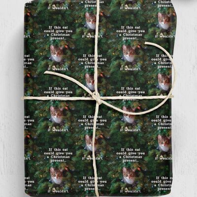 Confezione regalo di Natale - Se questo gatto **Confezione da 2 fogli piegati** di Brainbox Candy