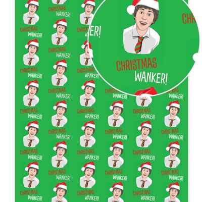 Christmas Gift Wrap - Christmas Wanker **Pack of 2 Sheets Folded** by Brainbox Candy
