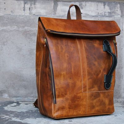 Top Grain Leather Mens Backpack Laptop Bag Travel Bag / Otley
