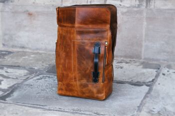 Sac à dos pour ordinateur portable en cuir de qualité supérieure, sac de voyage/Otley 8