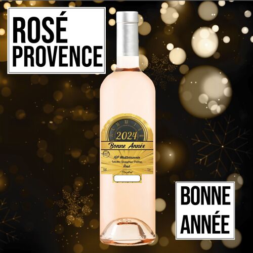 Vin cadeau Réveillon "Nouvel an"  - IGP Méditérrannée ROSE 75cl