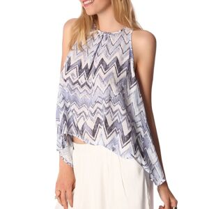 TOP BLEU AVEC DOS DIP EN IMPRIMÉ ZIG ZAG