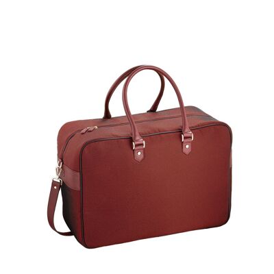 Eco-responsible Giovana red canvas and leather cabin bag