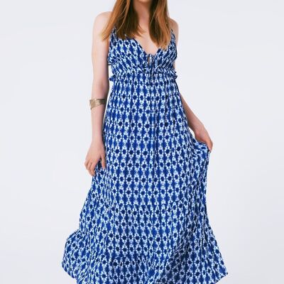 Boho Printed Strappy Maxi Dress