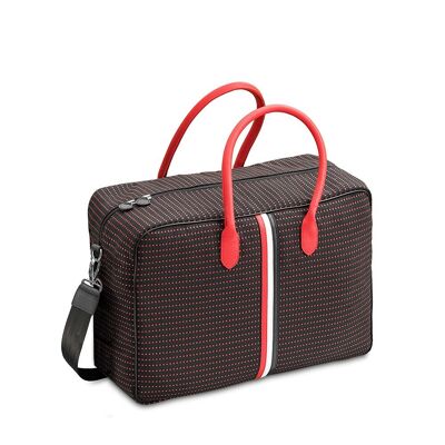 Bolso de cabina Giovana en tejido negro y rojo para mujer