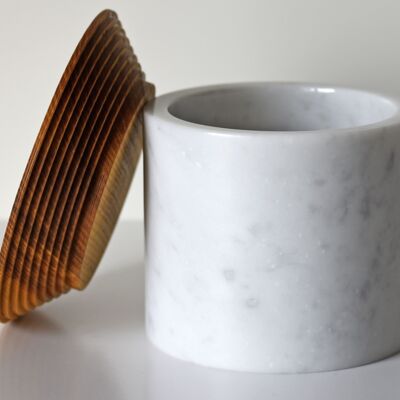 IS-container, container in marble and ash wood by bettisatti srl