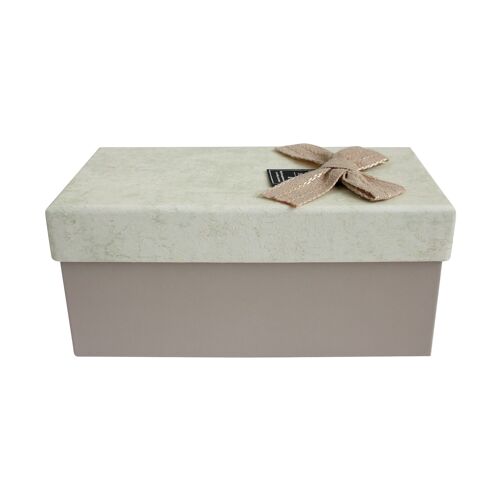 Brown Box With Textured Beige Lid Gift Box