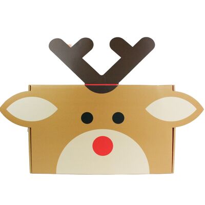 Set Of 3 Christmas Reindeer Corrugated Gift Boxes