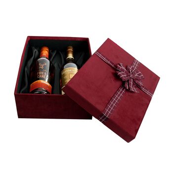 Coffret cadeau whisky vin double velours bordeaux 3