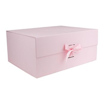 Coffret cadeau magnétique rose avec boîte simple en ruban 1