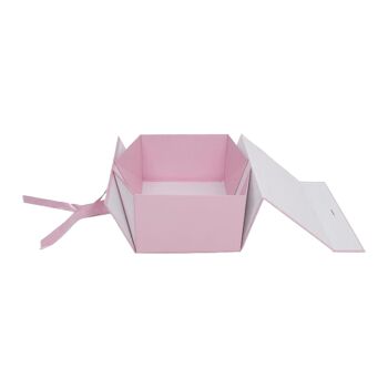 Coffret cadeau magnétique rose avec boîte simple en ruban 2