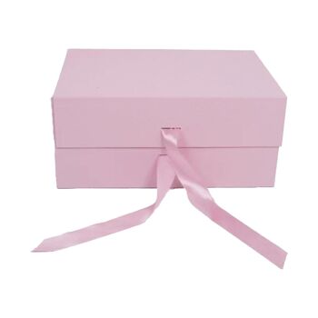 Coffret cadeau magnétique rose avec boîte simple en ruban 4