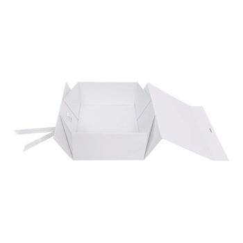 Coffret cadeau magnétique blanc avec boîte simple en ruban 2