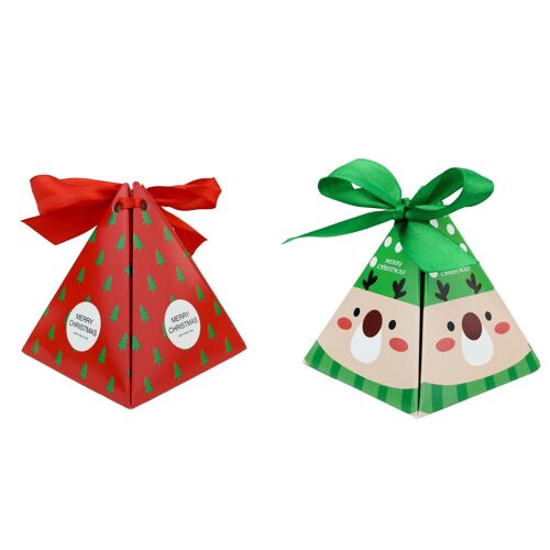Set Of 12 Christmas Cone Candy Boxes 2 Designs 6 Pcs