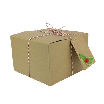 Coffret cadeau en kraft naturel, 3 tailles, 4 pièces chacune avec ficelle, paquet de 3 2