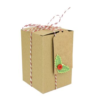 Coffret cadeau en kraft naturel, 3 tailles, 4 pièces chacune avec ficelle, paquet de 3 5