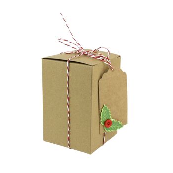 Coffret cadeau en kraft naturel, 3 tailles, 4 pièces chacune avec ficelle, paquet de 3 7