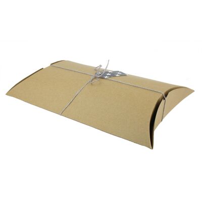 Pack Of 3 Kraft Pillow Boxes with String & Tag Candy Favour