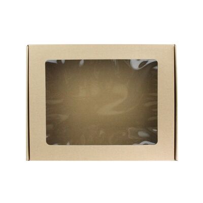 Rectangular Brown Gift Box With Clear Window