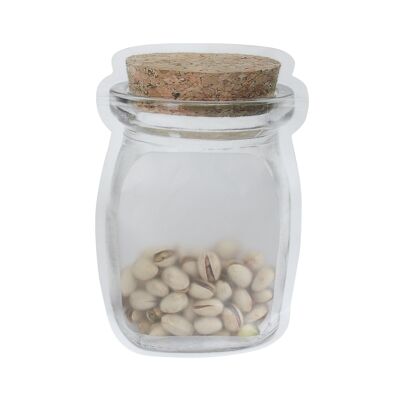 Pack Of 50 Reusable Mason Jar Shaped Bags Zipper Lock