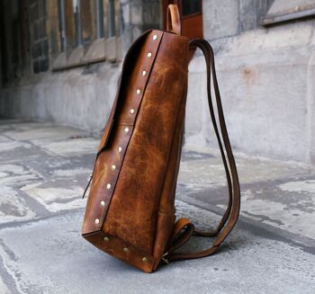 Sac à dos en cuir pour hommes et femmes, sac de voyage Vintage pour ordinateur portable/Eton 6