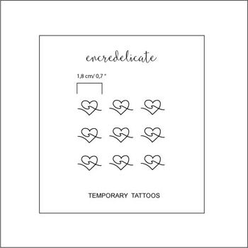 tatouage temporaire coeur et vague (set de 9) 3