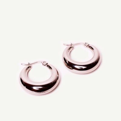 Small Silver Junon Hoop Earrings | Handmade jewelry in France