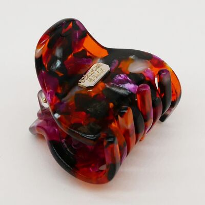 Pince Margaux - Noir, violet et orange 3,5 cm