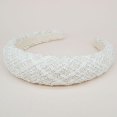White tweed headband - Bianca