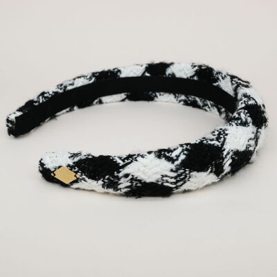 White and black tweed headband - Morgane
