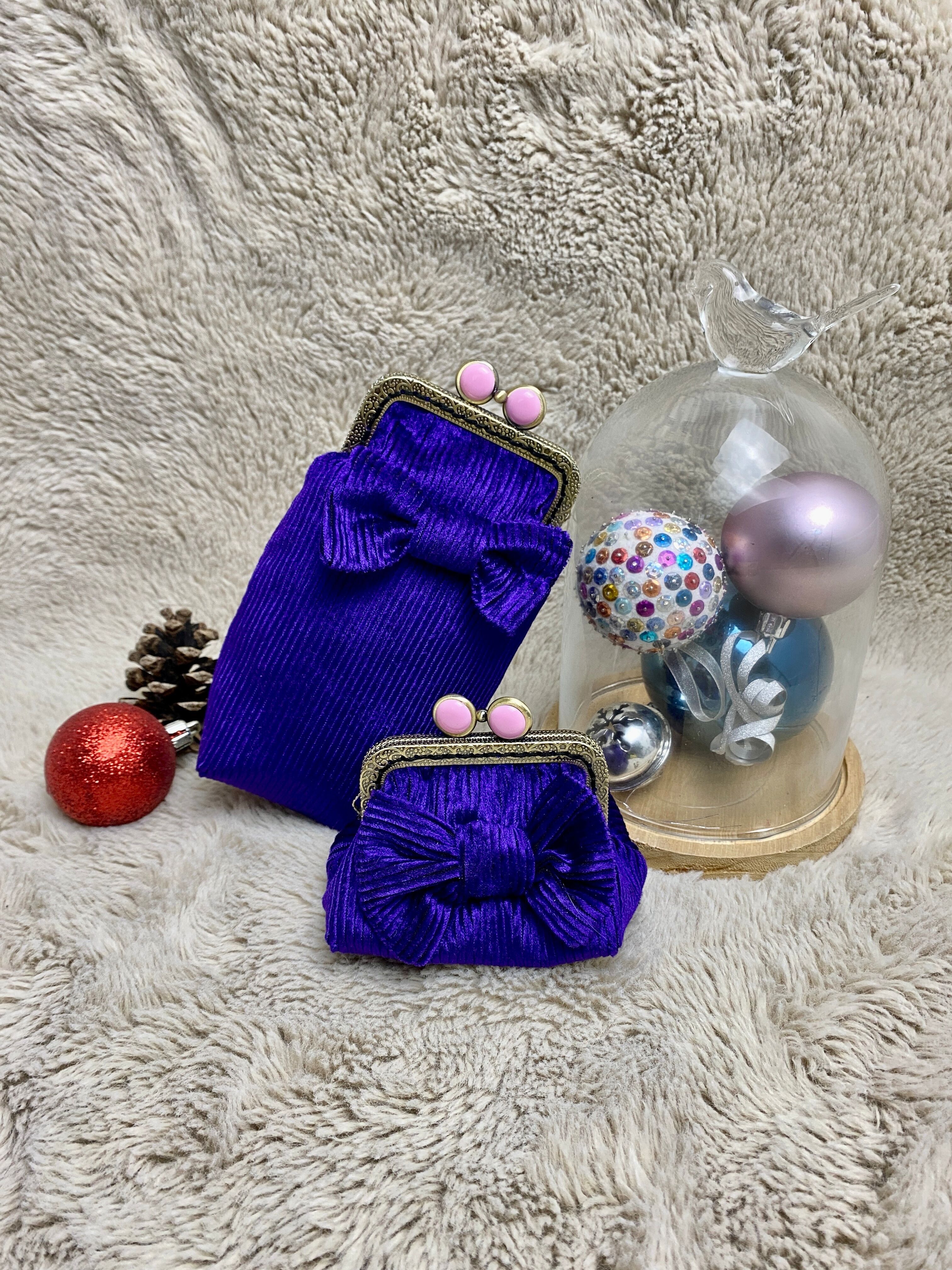 Duo portaocchiali GAGA VIOLET e portamonete piccolo, in stile retrò e femminile.