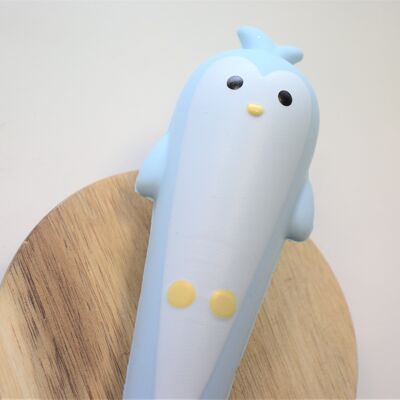 Stylo squishy penguin - bleu